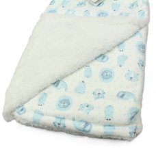 M16067: Baby Soft Mink Wrap with Sherpa Backing- Jungle